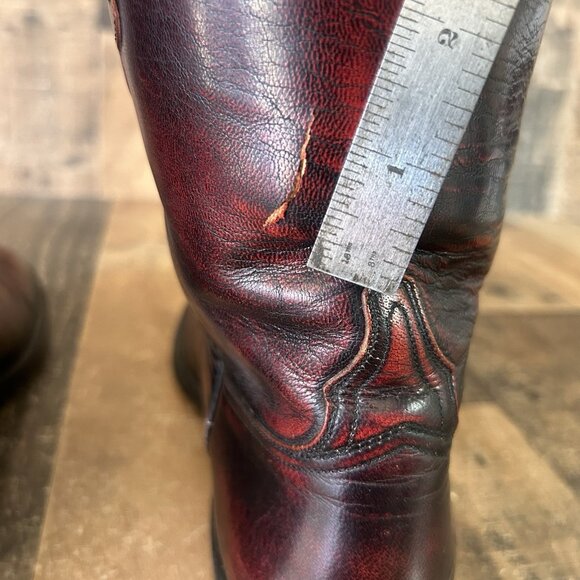 Lucchese Classics L6749 Vintage Black Cherry Roper Cowboy Boots Mens 10.5 B - Picture 9 of 12